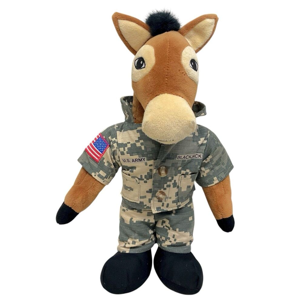 Vintage Build-A-Bear West Point USA Army Blackjack Mule Soldier Plush -VERY RARE